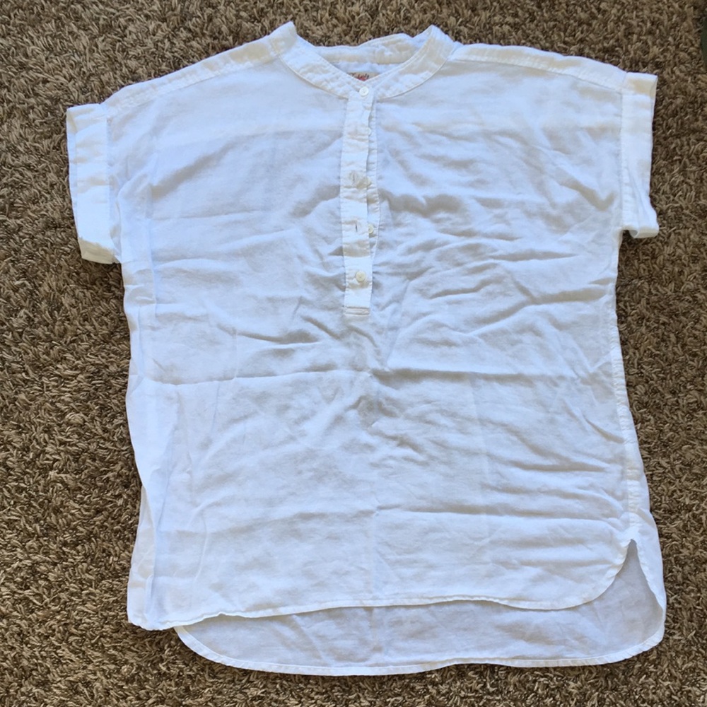 Faherty white blouse size L